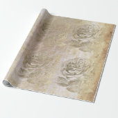 Rose Foxier Gold Pearly Metallic Floral Grungy Geschenkpapier (Ungerollt)