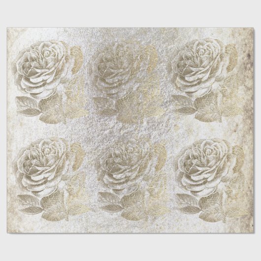 Rose Foxier Gold Pearly Metallic Geschenkpapier (Flach)