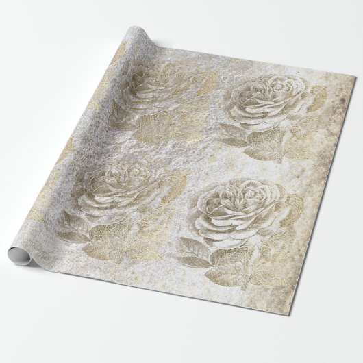 Rose Foxier Gold Pearly Metallic Geschenkpapier (Ungerollt)