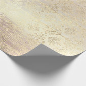 Rose Foxier Metallic Damask Gold Holzrosa Geschenkpapier (Ecke)