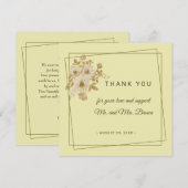 Rose Frame – Celestial Yellow Wedding Dankeskarte (Vorne/Hinten)