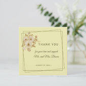 Rose Frame – Celestial Yellow Wedding Dankeskarte (Stehend Vorderseite)