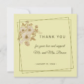Rose Frame – Celestial Yellow Wedding Dankeskarte (Vorderseite)