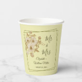 Rose Frame – Celestial Yellow Wedding Pappbecher (Rückseite)