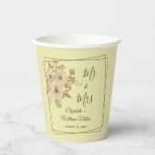 Rose Frame – Celestial Yellow Wedding Pappbecher (Vorderseite)