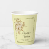 Rose Frame – Celestial Yellow Wedding Pappbecher (Rückseite)