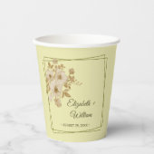 Rose Frame – Celestial Yellow Wedding Pappbecher (Vorderseite)