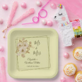 Rose Frame – Celestial Yellow Wedding Pappteller (Party)