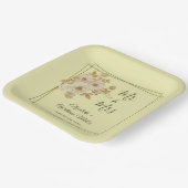 Rose Frame – Celestial Yellow Wedding Pappteller (Gewinkelt)