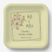 Rose Frame – Celestial Yellow Wedding Pappteller (Vorderseite)