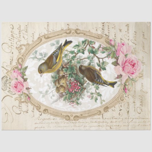 Rose Frame Ephemere Dekoupage Seidenpapier (Vorderseite)