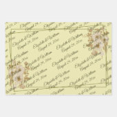 Rose Frame – Monogram Celestial Yellow Wedding Geschenkpapier Set (Vorderseite)