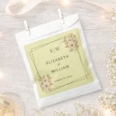Rose Frame – Monogram Celestial Yellow Wedding Geschenktütchen (Ausgeschnitten)