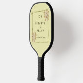 Rose Frame – Monogram Celestial Yellow Wedding Pickleball Schläger (Links)