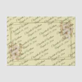 Rose Frame – Monogram Celestial Yellow Wedding Seidenpapier