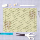 Rose Frame – Monogram Celestial Yellow Wedding Seidenpapier (Handwerk)