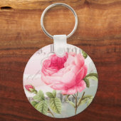 Rose French Accent Basic Button Schlüsselanhänger (Vorderseite)