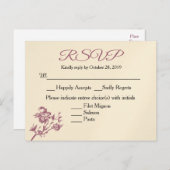 Rose Freude! Pink Burgundy UAWG Response Postcard Einladungspostkarte (Vorne/Hinten)