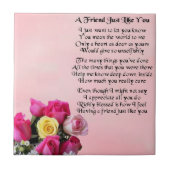 Rose - Freund-Gedicht-Fliese Fliese (Vorderseite)