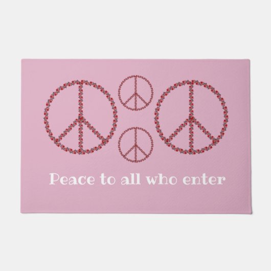 Rose - Friedenszeichen Fußmatte (Vorderseite)