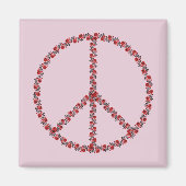 Rose - Friedenszeichen Magnet (Vorne)