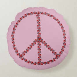 Rose - Friedenszeichen Rundes Kissen