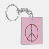 Rose - Friedenszeichen Schlüsselanhänger (Vorderseite links)