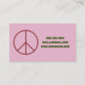 Rose - Friedenszeichen Visitenkarte (Rückseite)