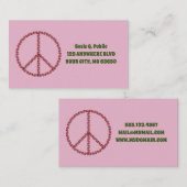 Rose - Friedenszeichen Visitenkarte (Vorne/Hinten)