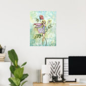 Rose Friend Blume Fairy and Bunny Art Poster (Heimbüro)