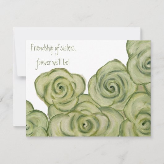 Rose friendship notecard - hand-drawn artwork. einladung (Vorderseite)