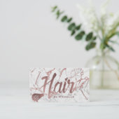Rose Friseur Goldtypografie Marmorroute Terminkarte (Stehend Vorderseite)