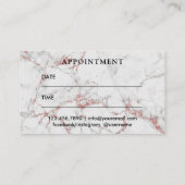 Rose Friseur Goldtypografie Marmorroute Terminkarte (Rückseite)