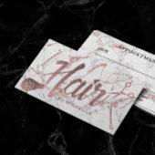 Rose Friseur Goldtypografie Marmorroute Terminkarte