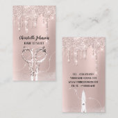 Rose Friseursalon Tropfen Coiffe Visitenkarte (Vorne/Hinten)