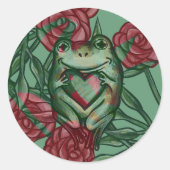 Rose Frog Rose Frogs Pattern Rosey Froggy Runder Aufkleber (Vorderseite)