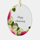 Rose Frohes Jubiläum Keramik Ornament (Rechts)