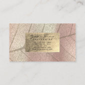Rose Frühe Sepia Gold Foil Botanisches Delikat Visitenkarte (Rückseite)