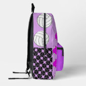 Rose Fuchsia Girly Sport Volleyball Bedruckter Rucksack (Links)