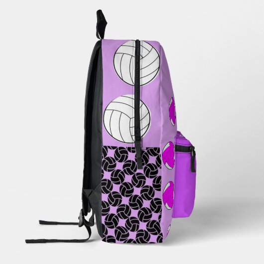 Rose Fuchsia Girly Sport Volleyball Bedruckter Rucksack (Links)