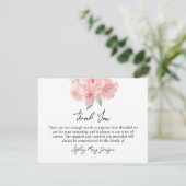Rose Funeral Thank You Note Card Bereavement Dankeskarte (Stehend Vorderseite)