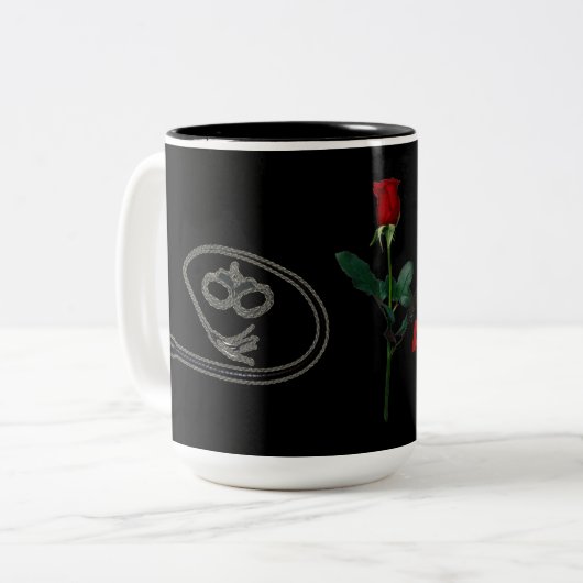 ROSE FÜR A DOMME ZWEIFARBIGE TASSE (Vorderseite Links)