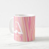 Rose für abstrakte Monogramm Name Marmor Rosa Kaffeetasse (Vorderseite Links)