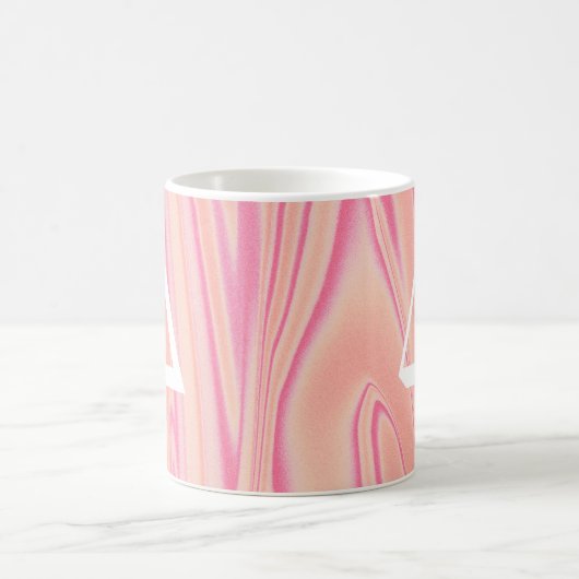 Rose für abstrakte Monogramm Name Marmor Rosa Kaffeetasse (Mittel)