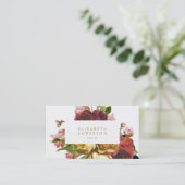 Rose für antike Blume Visitenkarte (Stehend Vorderseite)