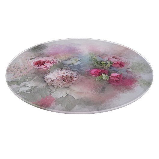Rose für Aquarellbilder Blumenmuster Blume Bouquet Schneidebrett (Ecke)
