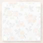 Rose für Aquarellbilder: Schwarz Glasuntersetzer (Rückseite)