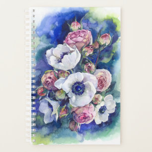 Rose für Aquarellfarben-Blume Planer