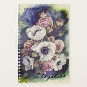 Rose für Aquarellfarben-Blume Planer