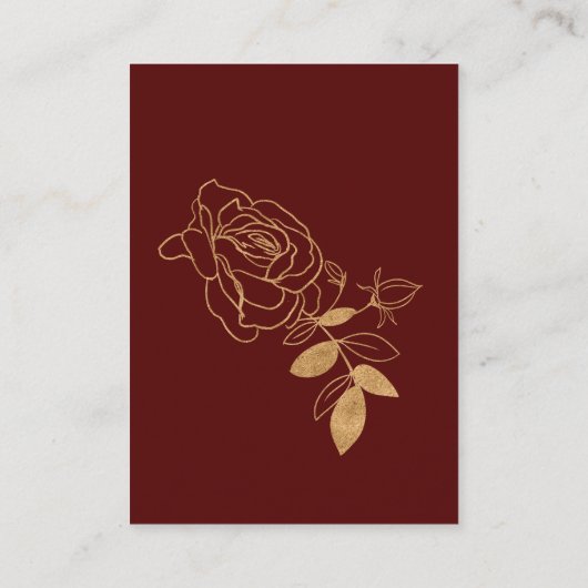 Rose für Aquarellfarben Gold Details Einschlusskar Begleitkarte (Rückseite)